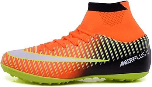 Amazon Junboo サッカー 練習 靴 男女兼用 壊れたネイルサッカーシューズ 通気性ハイトップサッカースニーカー サッカー