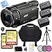 Sony FDR-AX53/B 4K Handycam Camcorder Bundle with 2X 64GB Memory Card, Camera Bag, 60 Inch Tripod, 2540 mAh Battery, Charger, 55mm Filter Set and Table-top Tripod