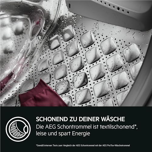 AEG Waschmaschine 9kg, Serie 7000 ProSteam - Dampf-Programm – Weniger Bügeln & Mehr Frische, A-20%, Leise, Mengenautomatik, Nachlegefunktion, Startzeitvorwahl, Vollwasserstopp, 1400 U/min, LR7AMZ491FL 10