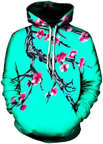 Vapor95 Full Bloom Hoodie - All Over Print Vaporwave Hooded Sweatshirts - Medium