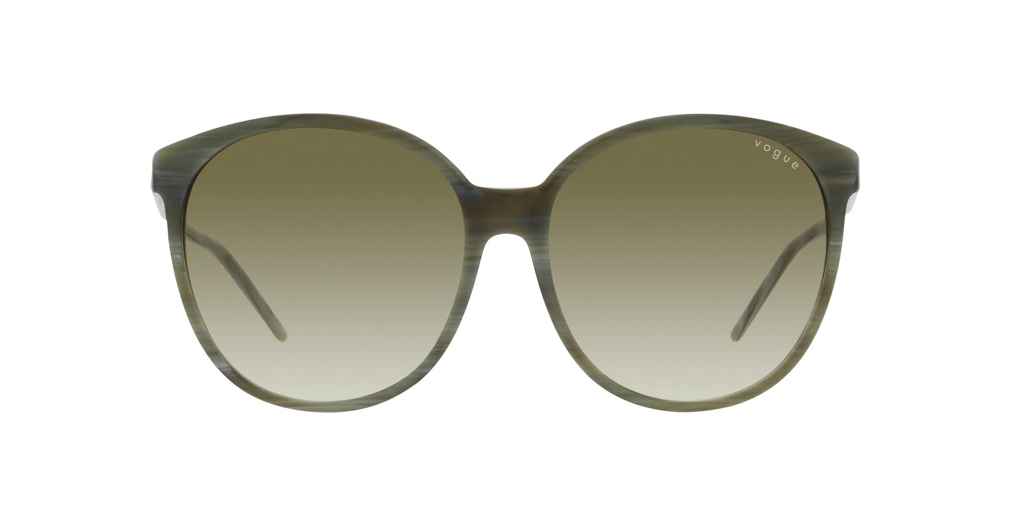 Photo 1 of Vogue Eyewear Womens VO5509S Round Sunglasses, Green Horn/Clear Gradient Green, 60 mm