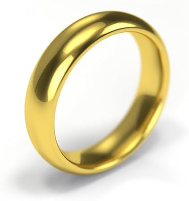 18ct Yellow Gold Wedding Ring Premium Quality Court 5mm Band