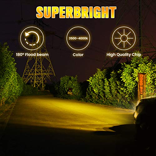 AMBOTHER 5” 72W LED Light Bar Yellow Off Road LED Pod Lights Waterproof Driving Fog Lights Work Light for Jeep Truck Motorcycle Van Wagon ATV SUV Pickup, 24LED, Amber, 1 Year Warranty (2 Pack)