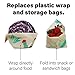Green Estate Reusable Beeswax Wrap and Mesh Produce Bag Bundle - 4 Pack Food Storage Wrap + 4 Mesh Produce Storage Bags - Eco-Friendly, Plastic Free, Sustainable (Teal Cactus)