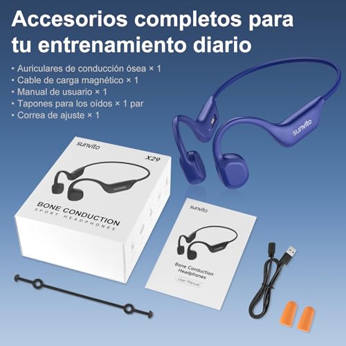 sunvito Headphones, Wireless Sports Headphones Bluetooth Open Ear IPX6 Waterproof Lightweight Running Headphones Sleep Headphones