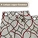 H.VERSAILTEX Blackout Curtains Printed Design 63 Inch Length 2 Panels Set Thermal Insulated Curtains for Bedroom Living Room Geometric Modern Grommet Window Drapes - Taupe and Red