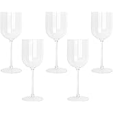 PLASTICPRO Clear Plastic Wine Glasses Set of 10 Elegant Wine Goblets Hard Plastic Wine Cups on Stem 12 Ounce