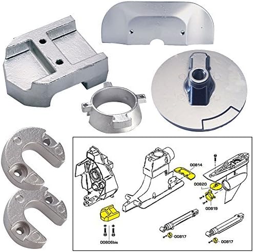 Tecnoseal Anode Kit w/Hardware - Mercury Alpha 1 Gen 2 - Aluminum by Tecnoseal