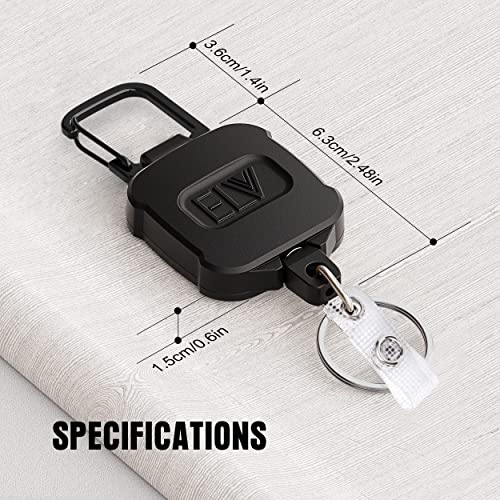 ELV Self Retractable ID Badge Holder Key Reel, Heavy Duty, 32 Inches
