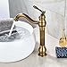 Rozin Single Hole Deck Mounted Bathroom Countertop Faucet One Handle Vessel Sink Mixing Tap Antique Brass