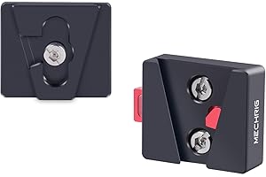Mechrig V-Mount Quick Release Plate for Camera Battery & Camera Rig - Aluminum Alloy Fast Lock Adapter with 1/4" Screw Mount (Fits Stabilizers, Tripods, Vlog Setups) 62026