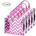 Gesodant Bling Bling Shiny Stripe Pink Non-woven Tote Bag, Stylish Eco Reusable Shopping Bag, Gift Bag, Goodies Bag, Grocery Bag, Party Bag, Set Of 10