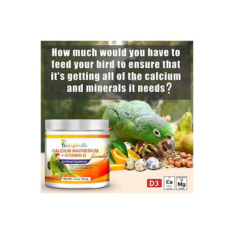 UnRuffledRx Calcium Supplement for Birds Pet Parrot Calcium