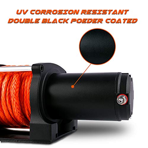 ZESUPER 4500-lb Waterproof Winch Electric Winch Kit, Synthetic Rope Waterproof IP67 Electric Winch with Hawse Fairlead, with Both Wireless Handheld Remote and Corded Control Recovery - Image 3