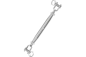 Jamiikury M10 Jaw and Jaw Turnbuckle, Stainless Steel Turnbuckle Heavy Duty Turn Buckle, 7700lbs Working Load Limit, Durable for Wire Rope Cable
