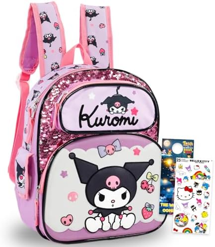 Amazon.com | Kuromi Mini Backpack for Kids Set - 10” Faux  display picture 1