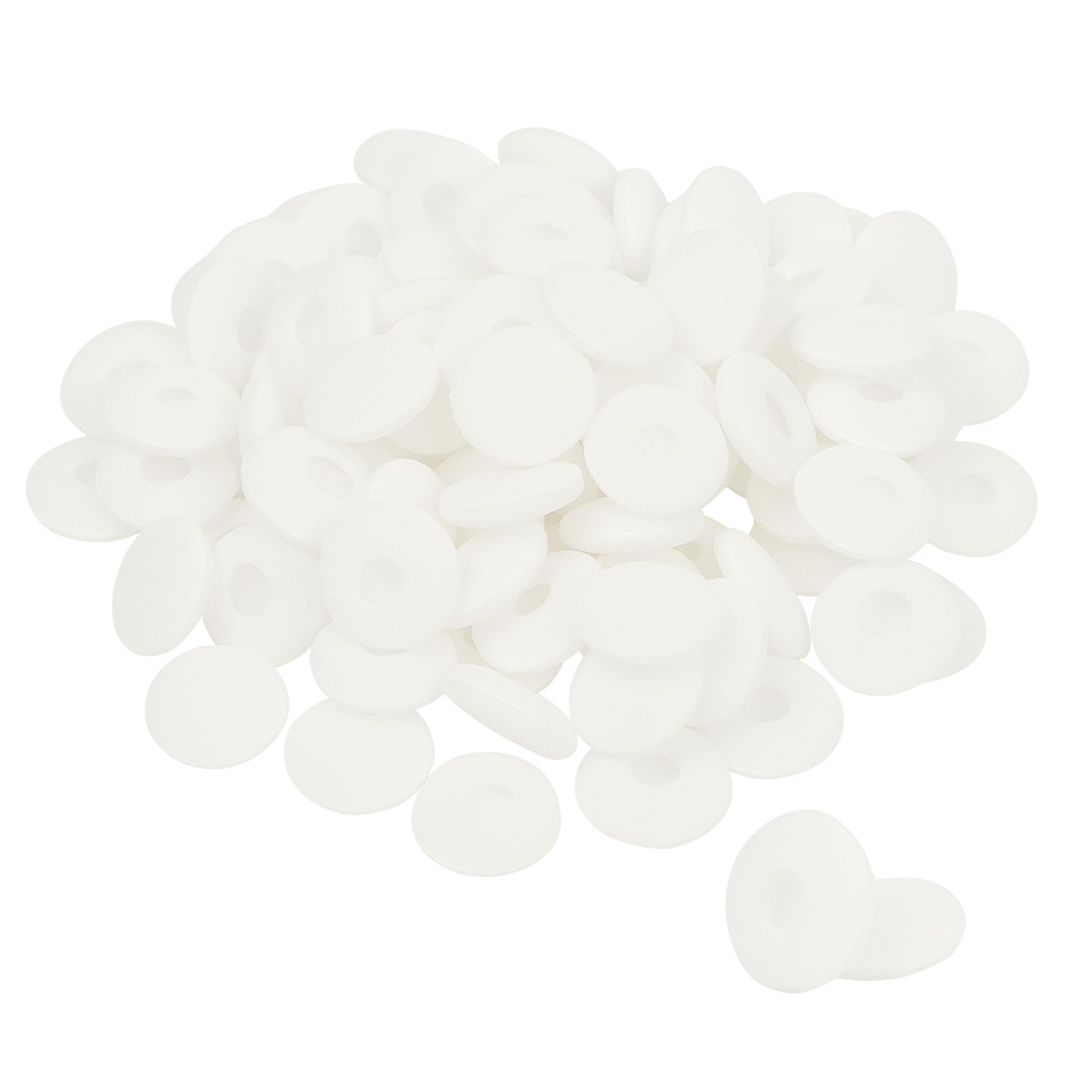 sourcingmap 100 Pcs Replacement Earbud Tips, Soft Sponge Ear Tips Buds for Earphone Headsets Accessories, Foam Cushions Eartips Headphone Covers for Diameter 13mm-18mm, White