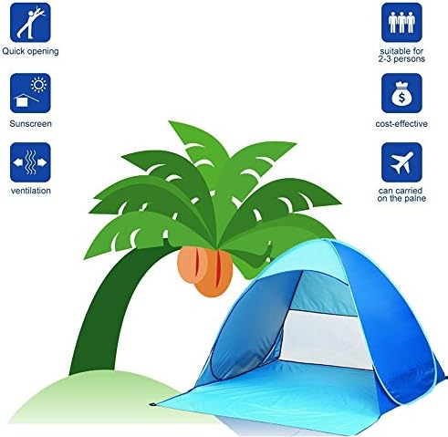Sumdreams Outdoor 2 Person Pop Up Cabana Beach Camping Tent Sun Shade Shelter Blue