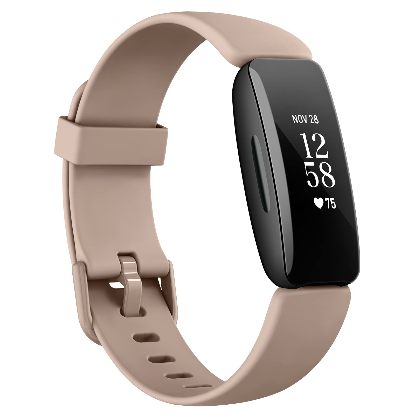 AK Straps Compatible Fitbit Inspire 2 Strap, Soft Silicone Sport Replacement Wristband (5.1''-8.1'', MilkTea.)