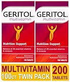 Geritol Complete Multi-Vitamin Mineral Supplement Tablets, 100-Count Bottles (Pack of 2)