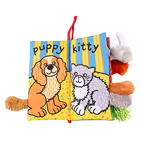 LOHOME Soft Cloth Books - Non-toxic Fabric Baby Early Education Toys Activity Crinkle Animals Cloth Book for Toddler, Infants and Kids - Perfect for Baby Shower