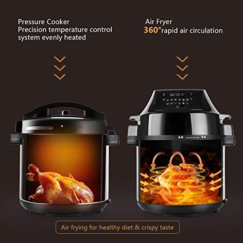 MOOSOO Pressure Cooker Air Fryer Combos, 6 Quart 1500W Electric