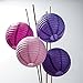 Luna Bazaar Paper Lanterns (8-Inch, Parallel Style Ribbed, Multicolor Purples, Set of 12) - Rice Paper Chinese Japanese Hanging Decorations for Homes, Parties, Weddings, Christening, Proms, Events