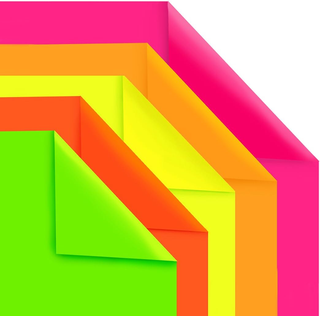 Hygloss Products Fluorescent Poster Board - 25 Neon Colored Poster Board Sheets - 22 x 28 Inches, Assorted Colors: Arts, Crafts & Sewing