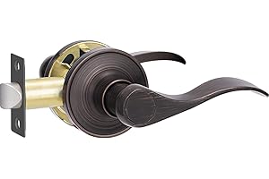 Supstron 1 Pack Passage Door Handle, Oil Rubbed Bronze Reversible Door Lever Perfect for Interior Door and Closet, Traditional Wave Style Passage Door Lock