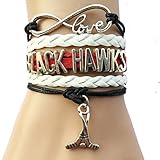 Blackhawks Hockey Bracelet Friendship Wrap Leather Gift