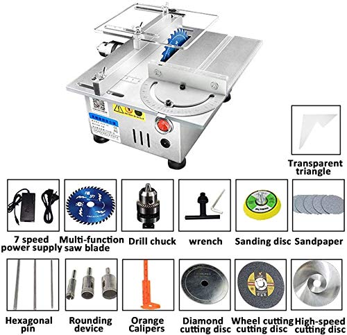 Tragbare Tischkreissäge , Einstellbare Geschwindigkeitstischsäge, Kupfermotorabelle Sägen Alle Aluminiumkörper-Desktop… – Bild 3