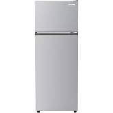 Frigidaire, 2 Door Apartment Size Refrigerator with Freezer, 7.5 cu ft, Adjustable Spill-Proof Shelves, Crisper Bins, Platinum Silver, Garage Ready