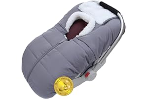Mom's Choice Awards Winner-TSAYAWA Winter Baby Car Seat Cover -Keep Babies Warm Carseat Bunting Bag/Blanket for Newborn & Infant - Cold Weather Insulated Windproof Carrier Canopy for Travel (Grey)
