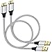 Galaxy S5/Note 3 Nylon Braided Cable, Eversame 2-Pack 1.5 Ft/50cm Super speed USB 3.0 A Male to Micro B Male Charger Cord with Gold-Plated Connectors for External Hard Drives, Camera (White White)