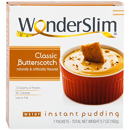 WonderSlim Low-Carb High Protein Instant Diet Pudding Mix- Classic Butterscotch (7 Servings/Box) - Low Carb, Low Calorie, Low Fat, Aspartame Free, Gluten Free