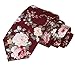 Floral Tie Men's Cotton Printed Flower Neck Tie Skinny Neckties, 12, Size Small