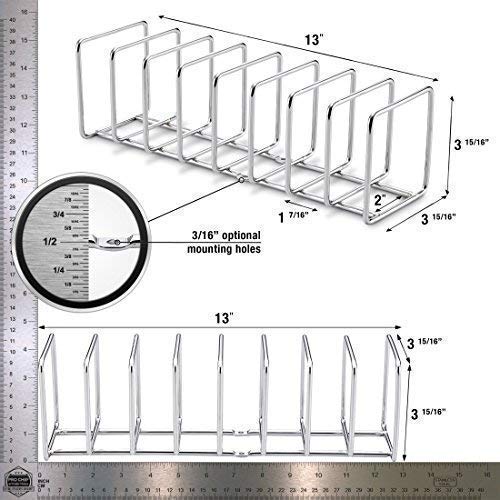 Pro Chef Kitchen Tools Stainless Steel Pot Lid Organizer - Keep Your Cabinets Organized with Metal Vertical Storage Shelf To Hold Pan Lids, Plates, Dishes, Cutting Boards (Packaging may vary)