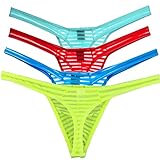 ONEFIT Men's Jacquard Briefs Bikini Underwear Mini Pants, Ge+re+bl+ye, Large, 4 Pack