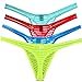 ONEFIT Men's Sexy Net Pouch Brief Striped Thongs Bikinis Underwear Medium