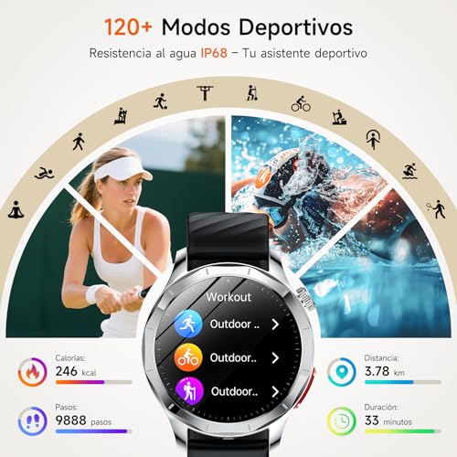 Lgnitek 2026 New ECG Smart Watch Man with HRV/BMI/Blood Pressure, 1.43" AMOLED Smartwatch with 24H Heart Rate Monitor SpO2 Body Temperature Sleep Monitor, Activity Bracelet for Android iOS