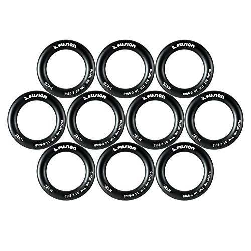 Fusion Climb Perfect Tension Aluminum O-Ring Large 2.625" Matte Black 32KN 10-Pack