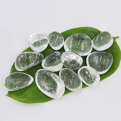 NatureWonders Tumbled Crystal and Stones Clear Quartz 12 Pieces (1"-1.5") (Premium Quality!) for Reiki, Energy Healing, Meditation, Chakra Stones, Palm Stones, TouchStones