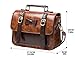 ECOSUSI Faux Leather Vintage Small Messenger Purse School Satchel Bag Coffee