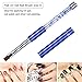 Ycyan 2Pcs Oval & Flat UV Gel Nail Brush Set Rhinestone Handle Professional Nail Art Design Brushes Multi-colored Size 8