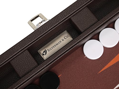 13-inch Premium Backgammon Set - Travel Size - Dark Brown Board