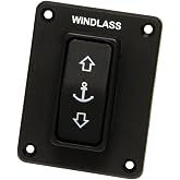 Lewmar Guarded Rocker Switch, Black, 12V or 24V DC, 5 Amp, Dual Direction Up Down Remote Windlass Control for Helm, Wheelhouse or Flybridge, Plastic Safety Guard Prevents Activation &ndash; 68000593