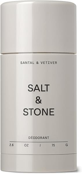 Salt & Stone Aluminum-Free Deodorant, Women & Men Santal & Vetiver 2.6 oz | Extra Strength 48 Hour Protection, Gender Neutral