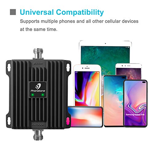 Cell Phone Signal Booster for Home and Office - Boost 4G LTE Data for Verizon AT&T and T-Mobile - 65dB Dual Band 700MHz Band 12/17/13 Cellular Repeater kit with High Gain Panel/Yagi Antennas