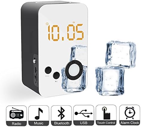 Digital Alarm Clock FM Radio with Bluetooth Speakers Night Light Portable Bluetooth Speaker Dual Alarm Snooze Sleep Timer for Bedroom Bedside Office Desk iPhone Android Laptop Desktop
