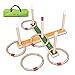 Ring Toss Game - Wooden Ring Toss Set With Case, Suitable For All Age & In/Outdoor, Christmas Gift Toy For Kids To Improve Eye-Hand Coordination & Fine Motor Skills Ring Toss Game